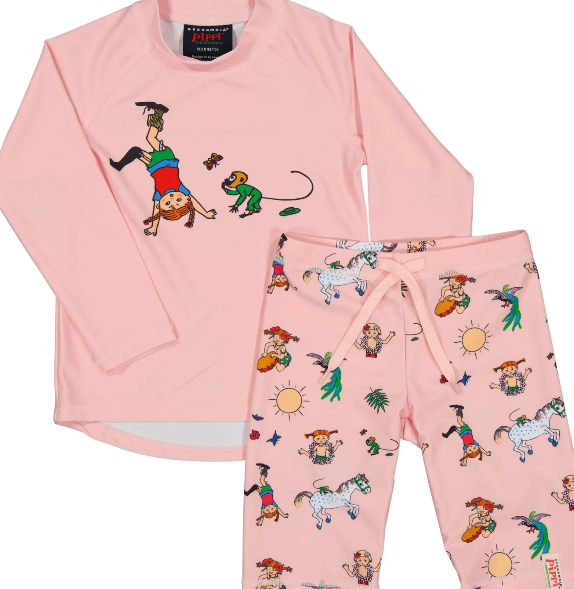 Geggamoja UV-Set Pippi Långstrump Rosa Stl 110/116
