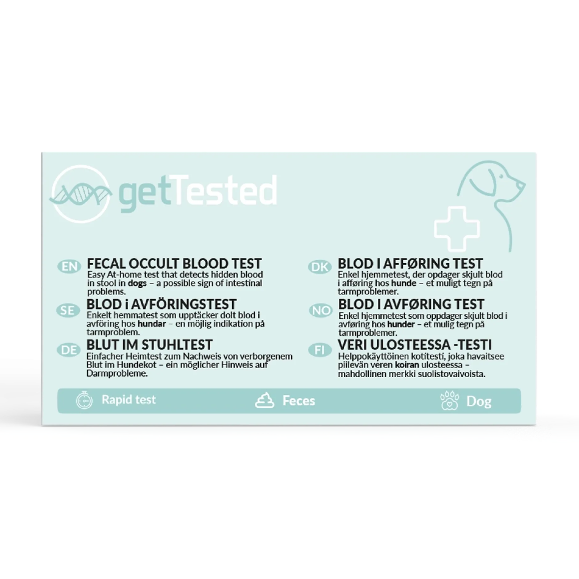 Get Tested Blod i avföringstest för hundar 1 st