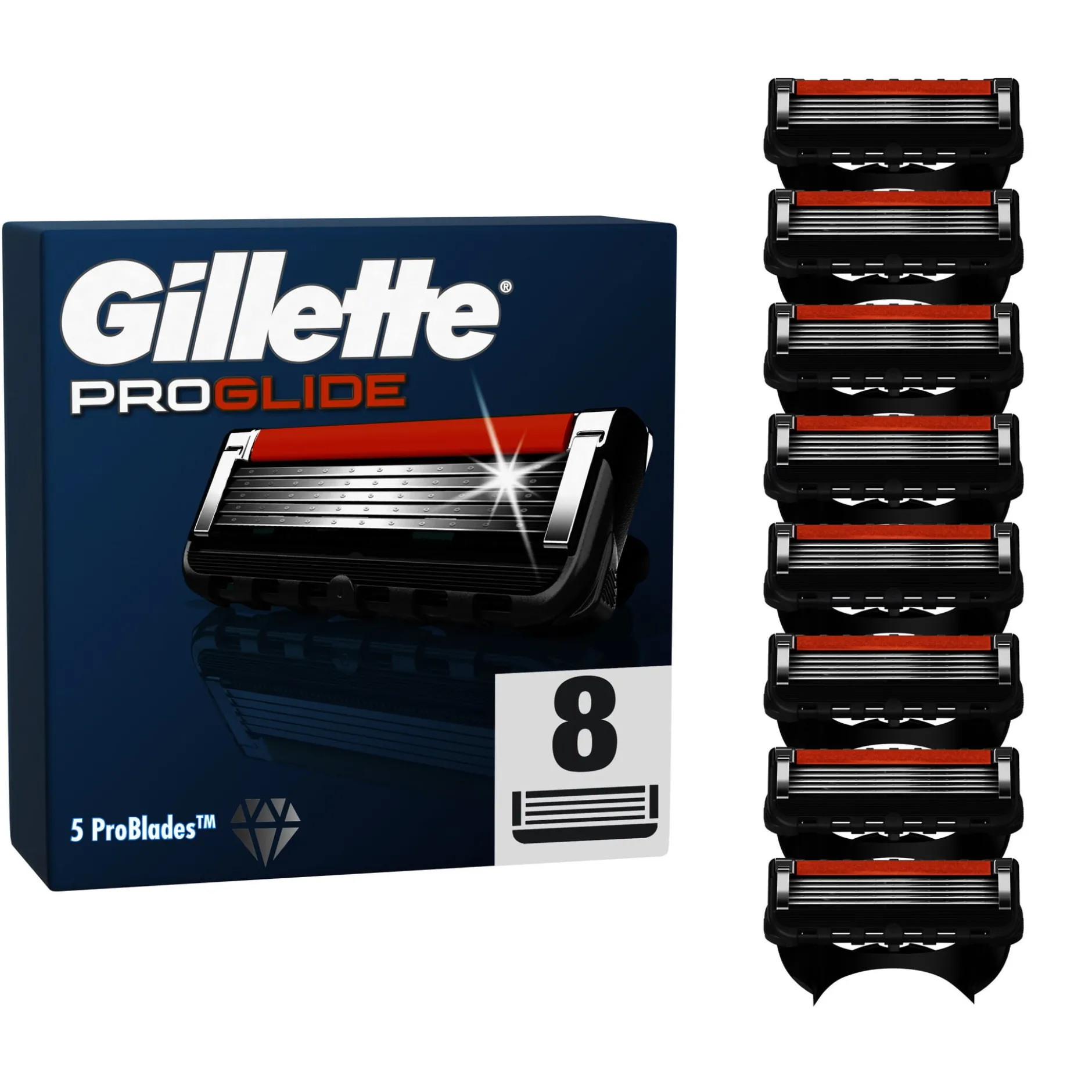 Gillette ProGlide rakblad för män, 8 st