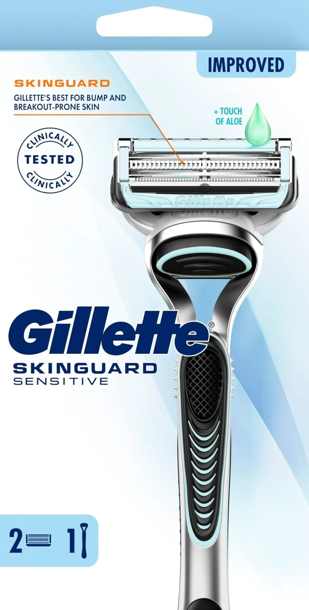 Gillette SkinGuard Sensitive Rakhyvel för män 1 Rakhyvel & 2 rakblad