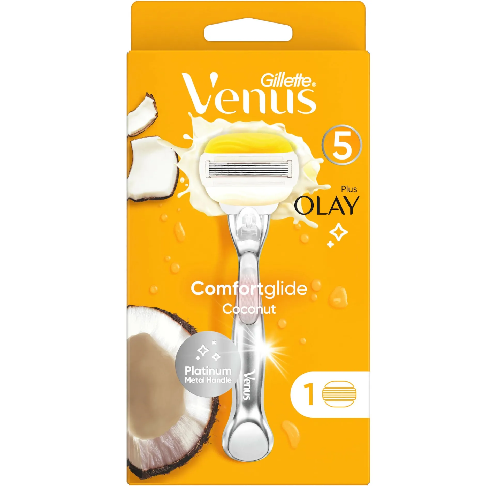 Gillette Venus Pro ComfortGlide Coconut & Olay Rakhyvel med 1 st rakblad & duschhållare