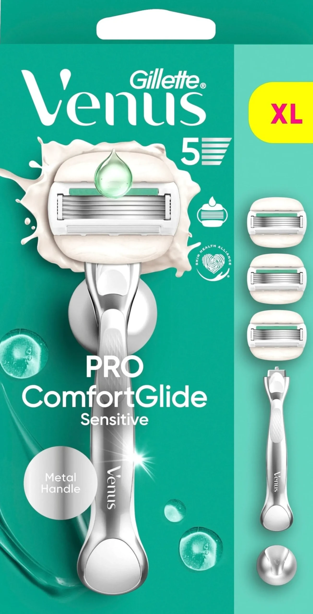 Gillette Venus Pro ComfortGlide Sensitive Rakhyvel med 3 st rakblad och duschhållare