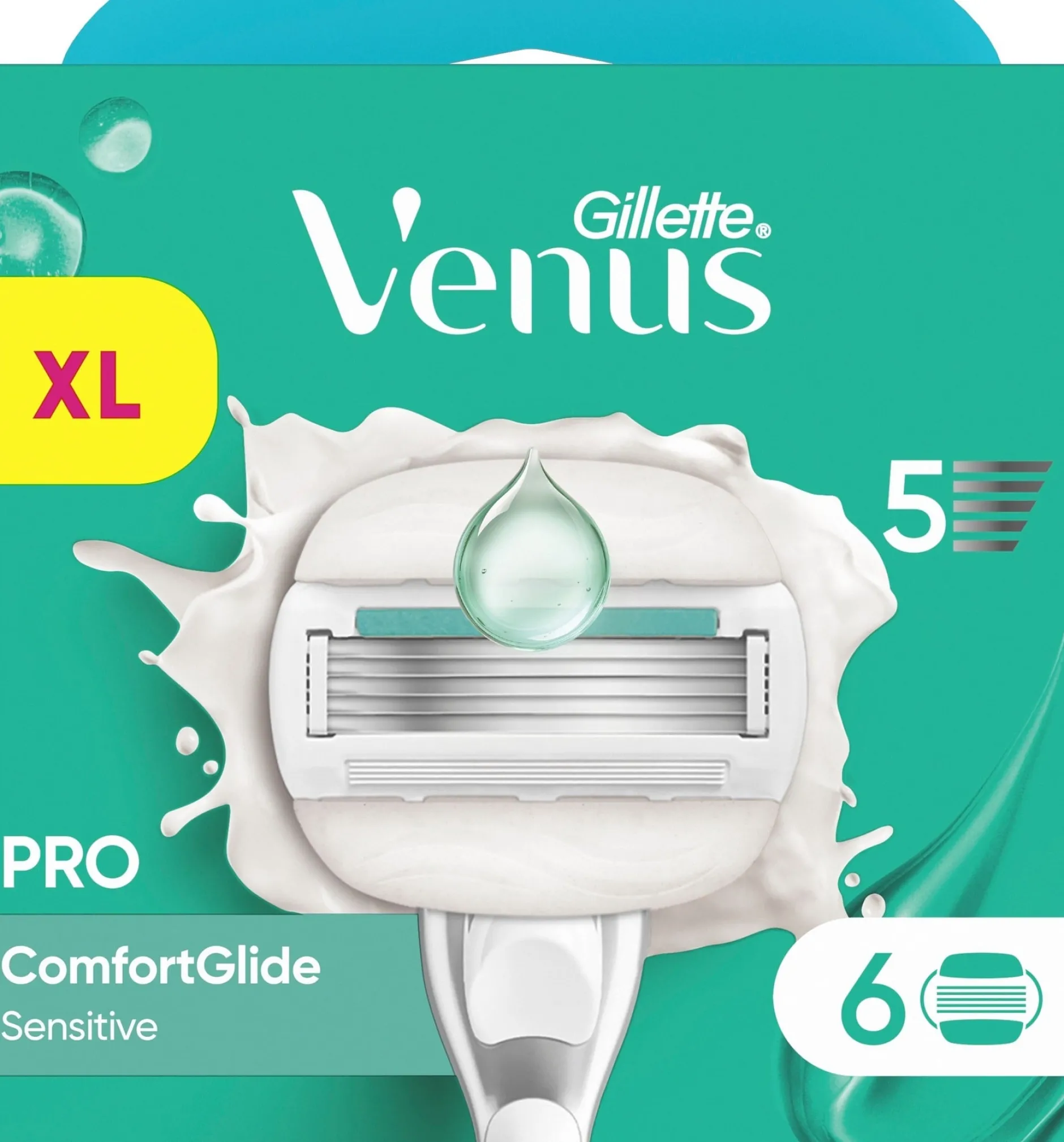 Gillette Venus Pro ComfortGlide Sensitive rakblad 6 st