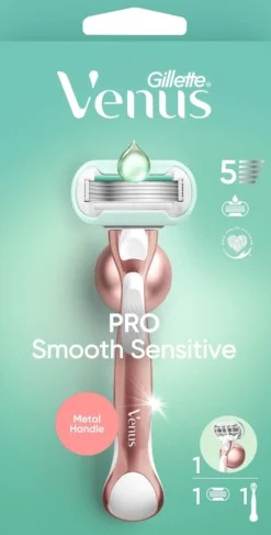 Gillette Venus Pro Smooth Sensitive Rakhyvel och 1 st Rakblad Samt Duschhållare
