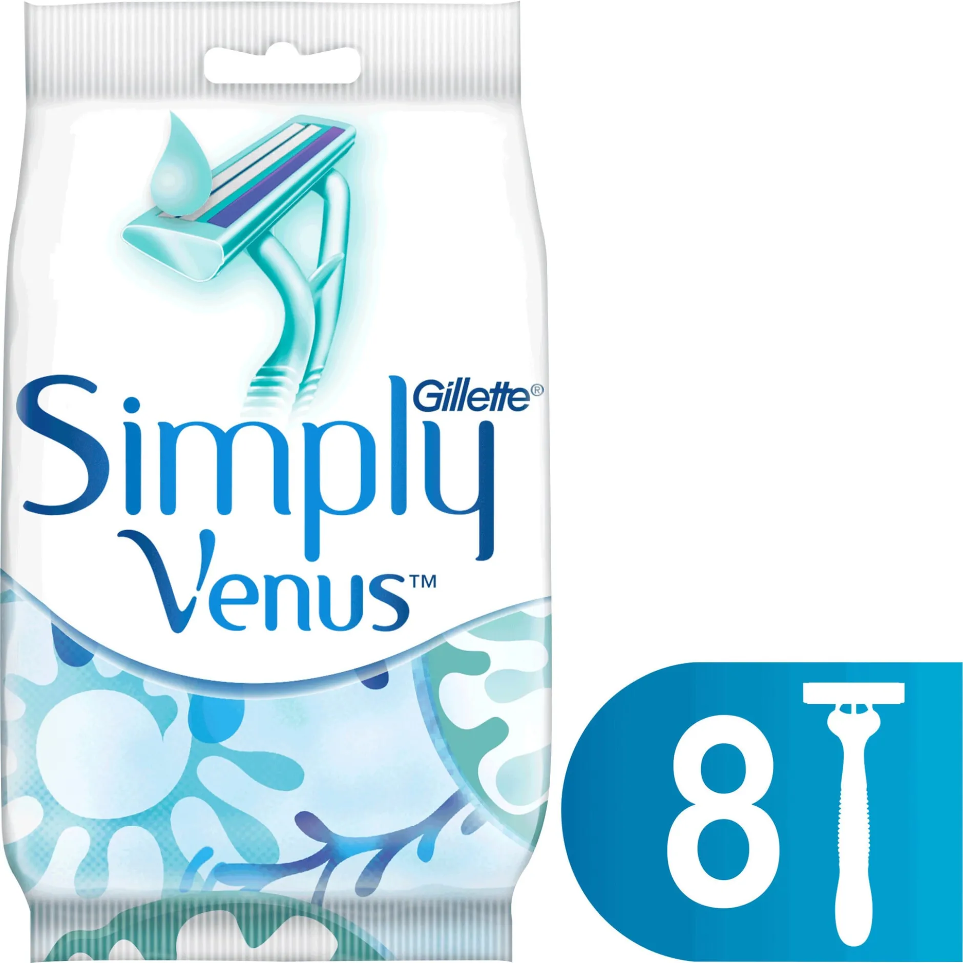 Gillette Venus Simply 2 Engångsrakhyvlar Kvinnor 8 st