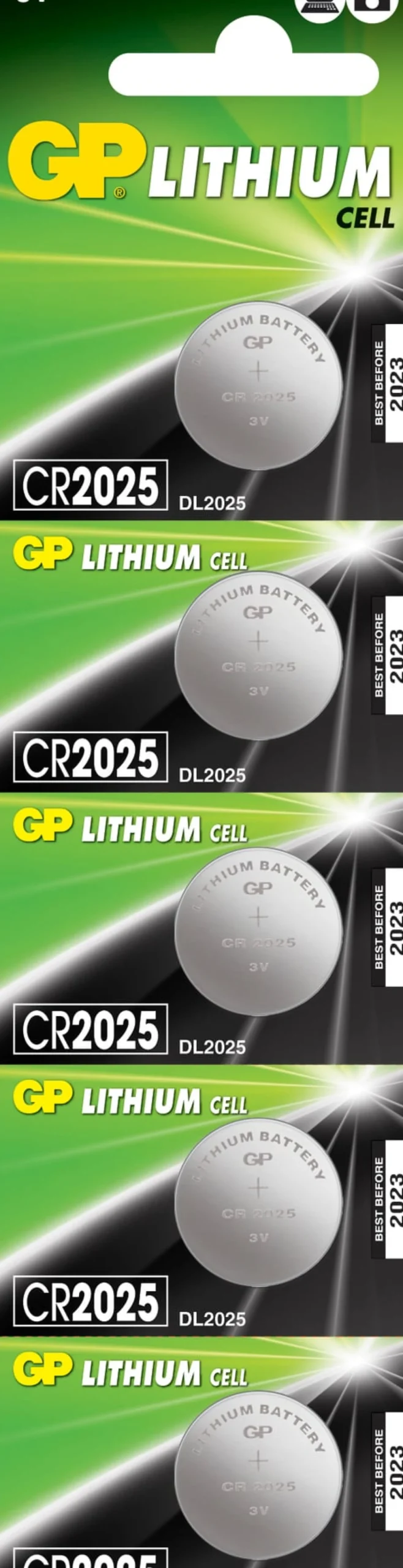 GP Lithium CR2025 Knappcellsbatteri 5-pack