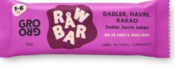 GroGro Råwbar Dadlar, Havre & Kakao 30g