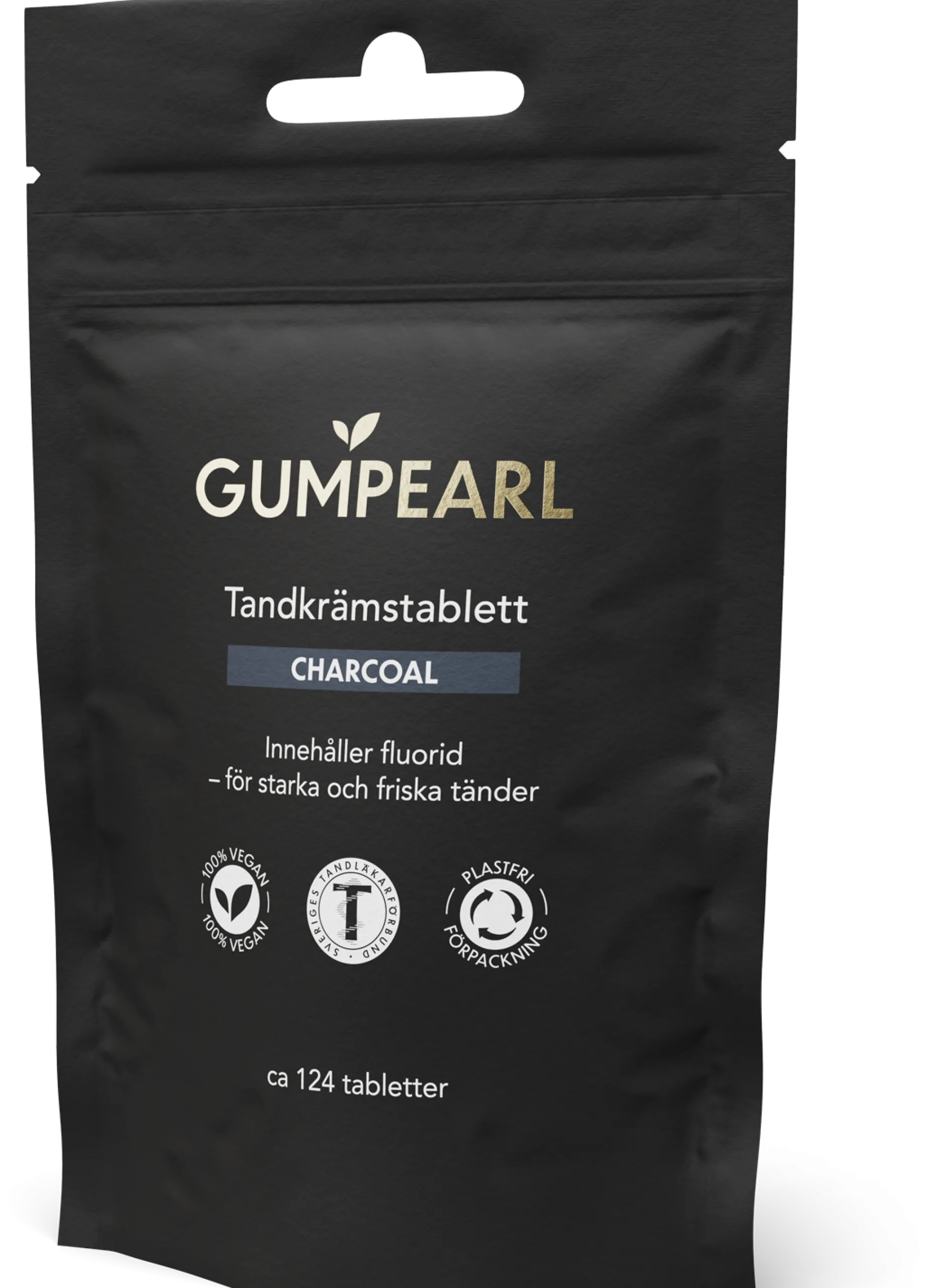 GUMPEARL Charcoal Tandkrämstablett Refill 124 st