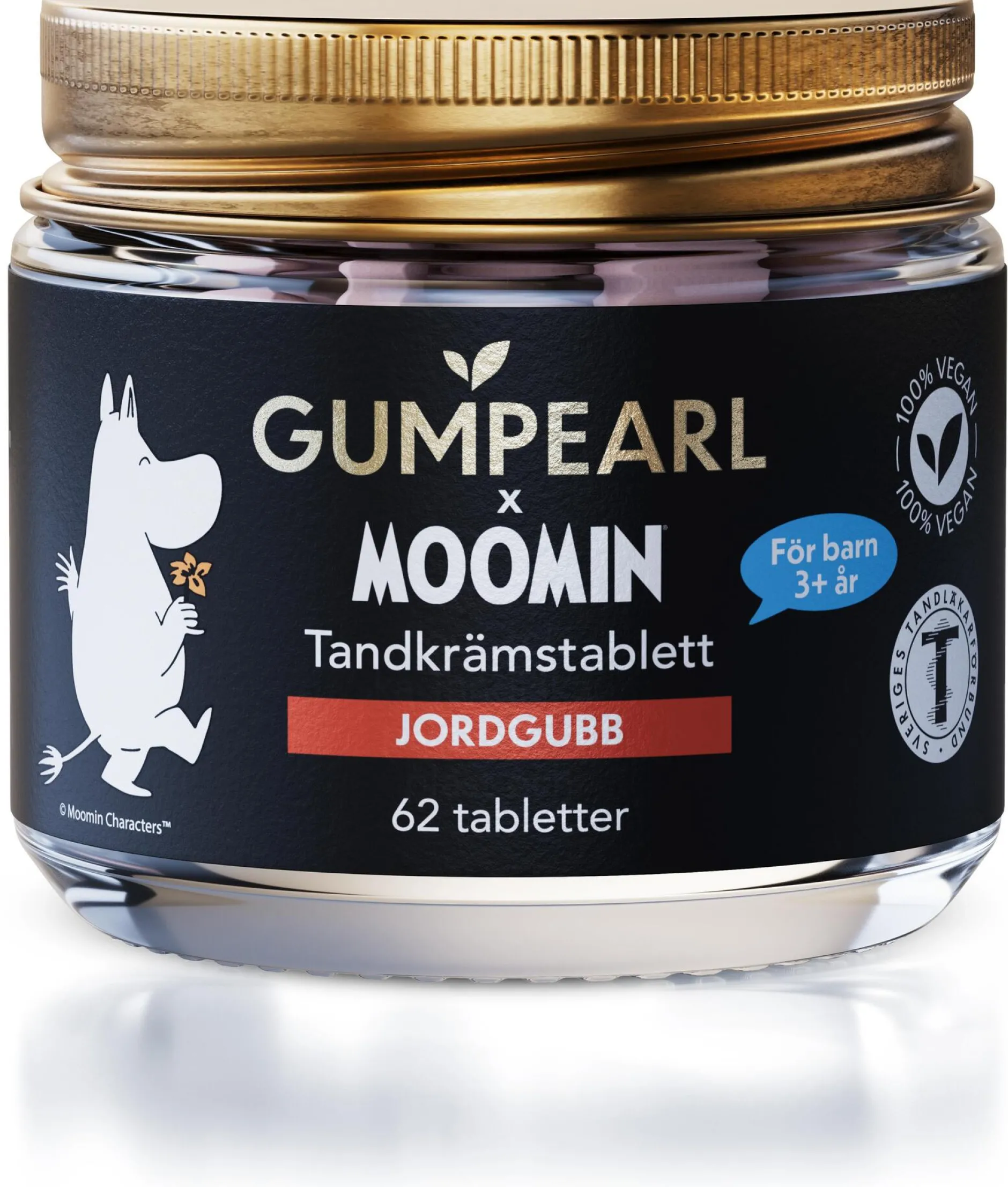 Gumpearl x Moomin Jordgubb Tandkrämstablett 62 st