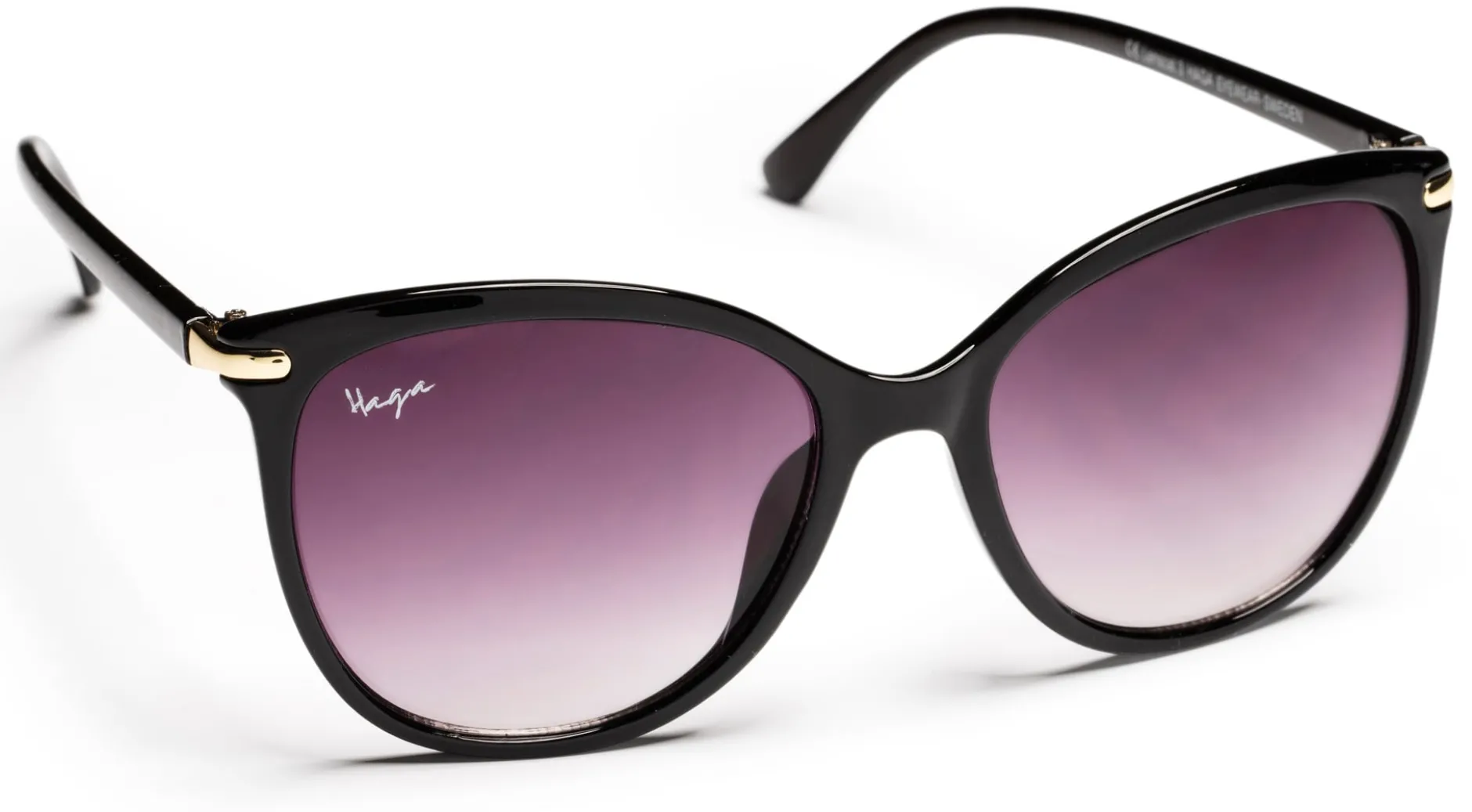 Haga Eyewear Athens Shiny Black Gradient Purple lens