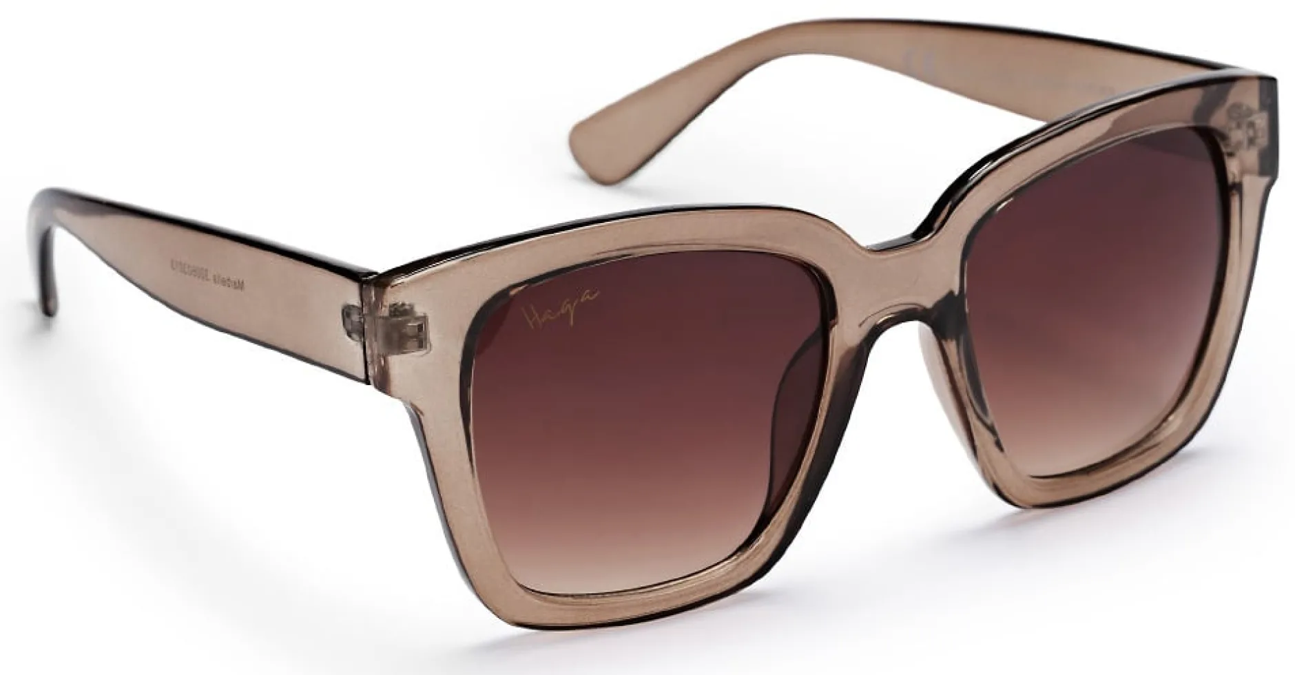 Haga Eyewear Marbella Transparent Khaki Brown Gradient lens