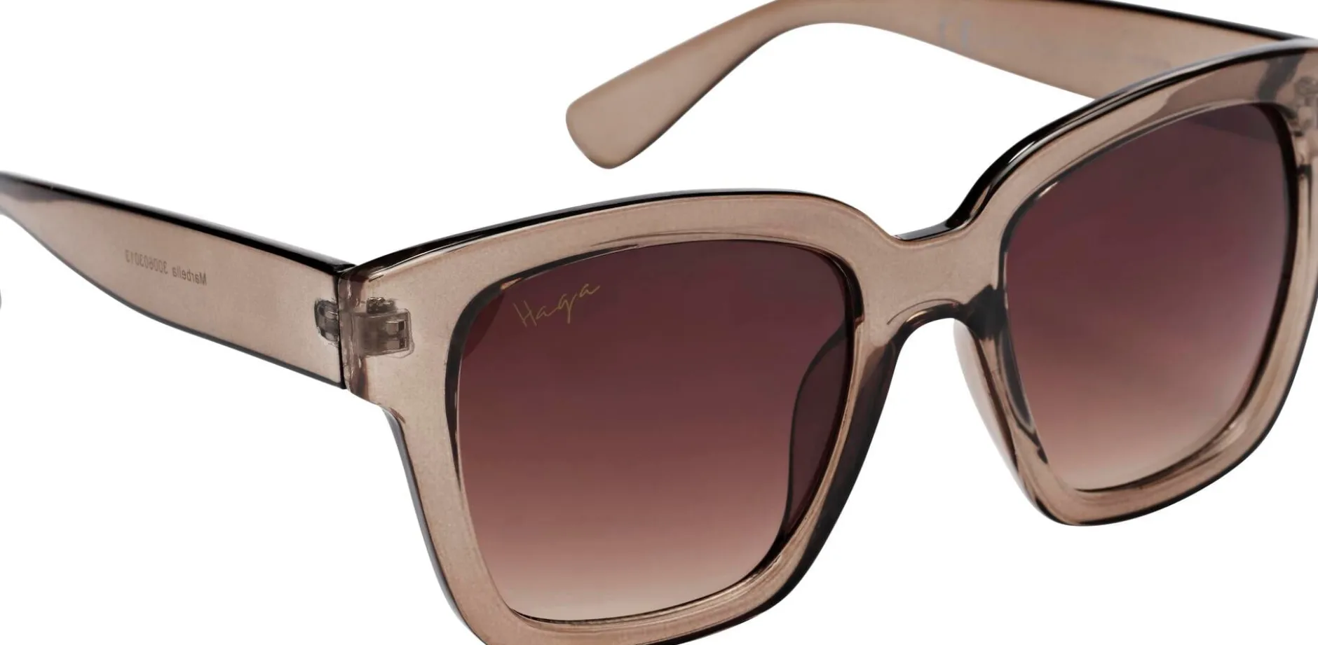 Haga Eyewear Marbella Transparent Khaki Brown Gradient lens