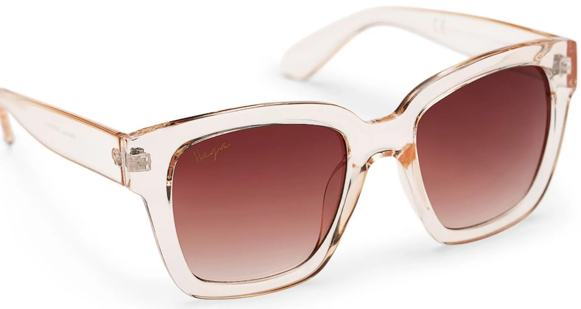 Haga Eyewear Marbella Transparent Peach Brown Gradient lens