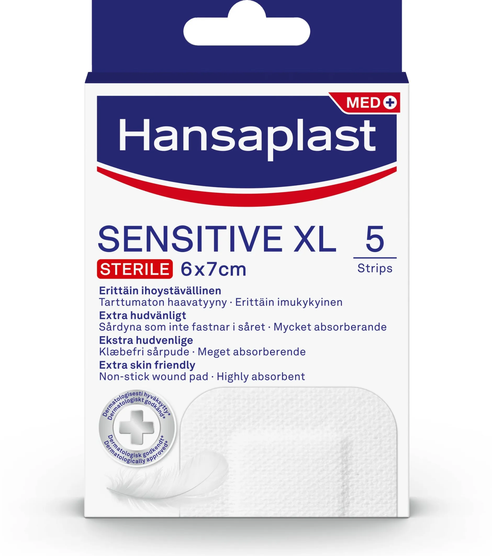 Hansaplast Sensitive Plåster XL 6 x 7 cm 5 st