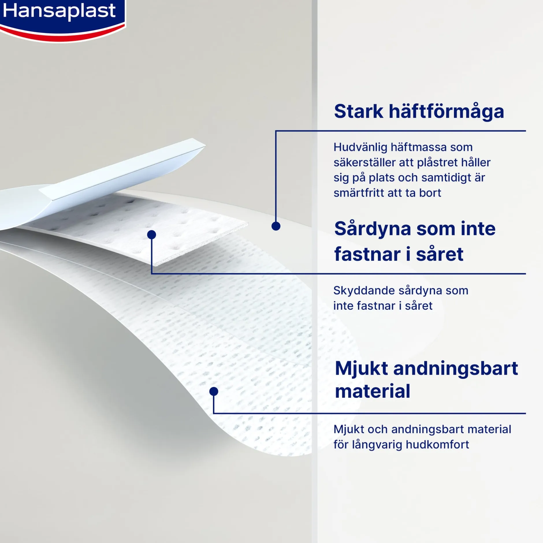 Hansaplast Sensitive Plåster XL 6 x 7 cm 5 st