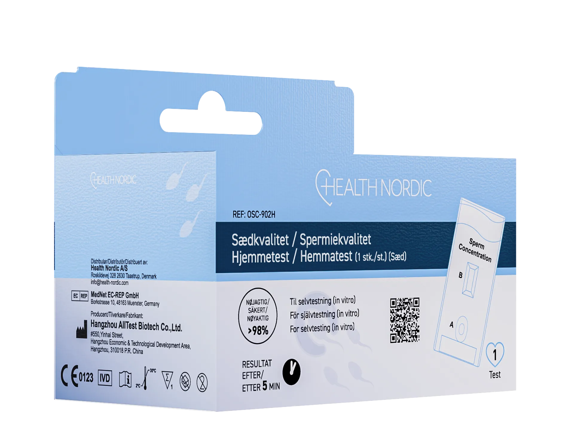 Health Nordic Spermiekvalitet Hemtest 1 st