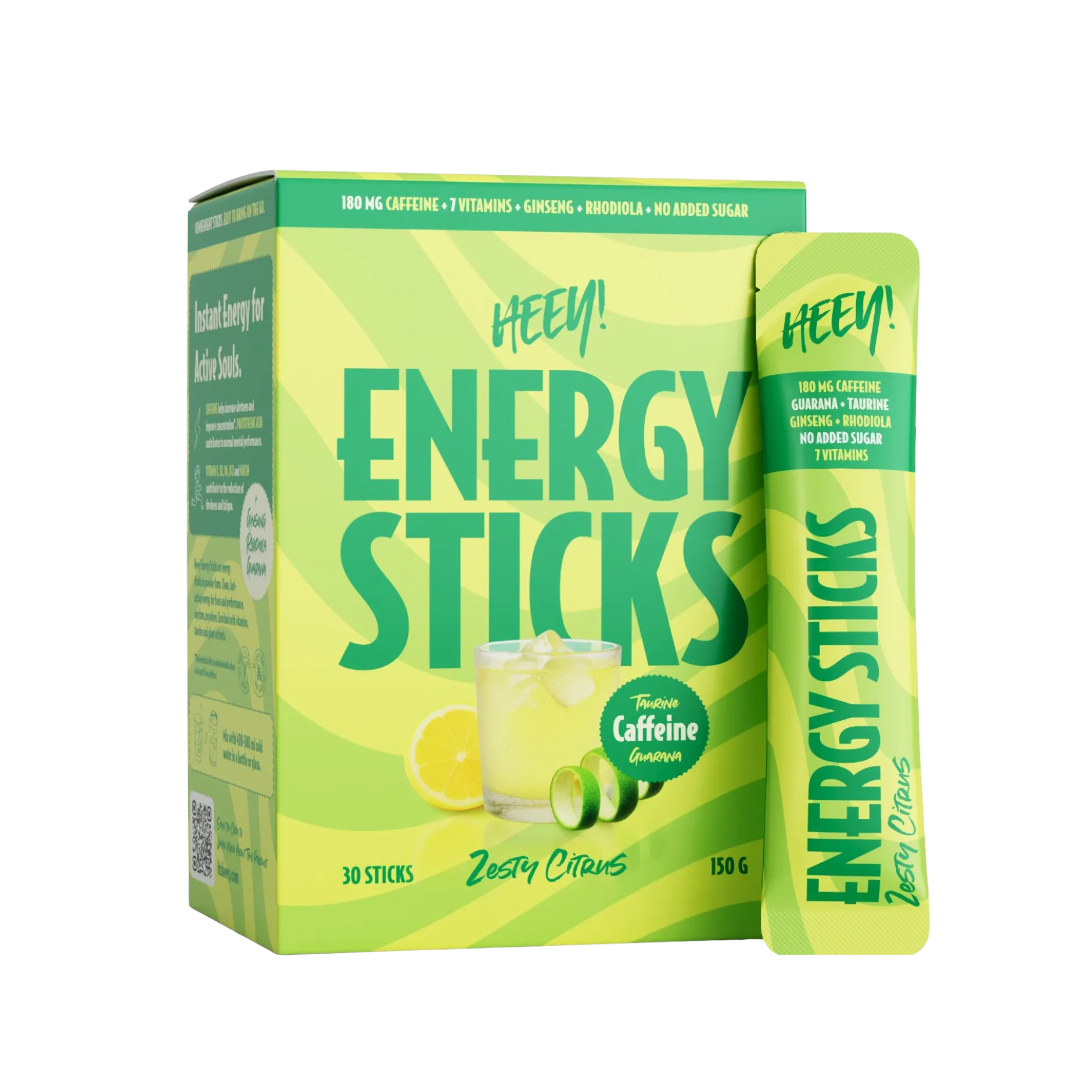 Heey! Energy Sticks Koffein Guarana Zesty Citrus 30 st