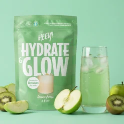 Heey! Hydrate & Glow Elektrolyter + Coll-egan® Grönt Äpple & Kiwi 240 g