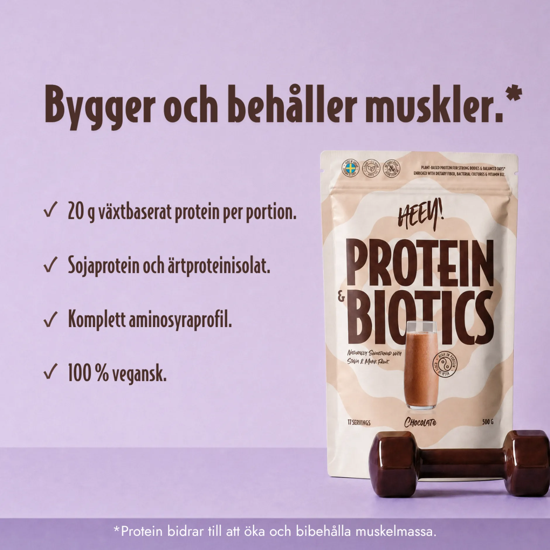 Heey! Protein & Biotics Chocolate 500 g