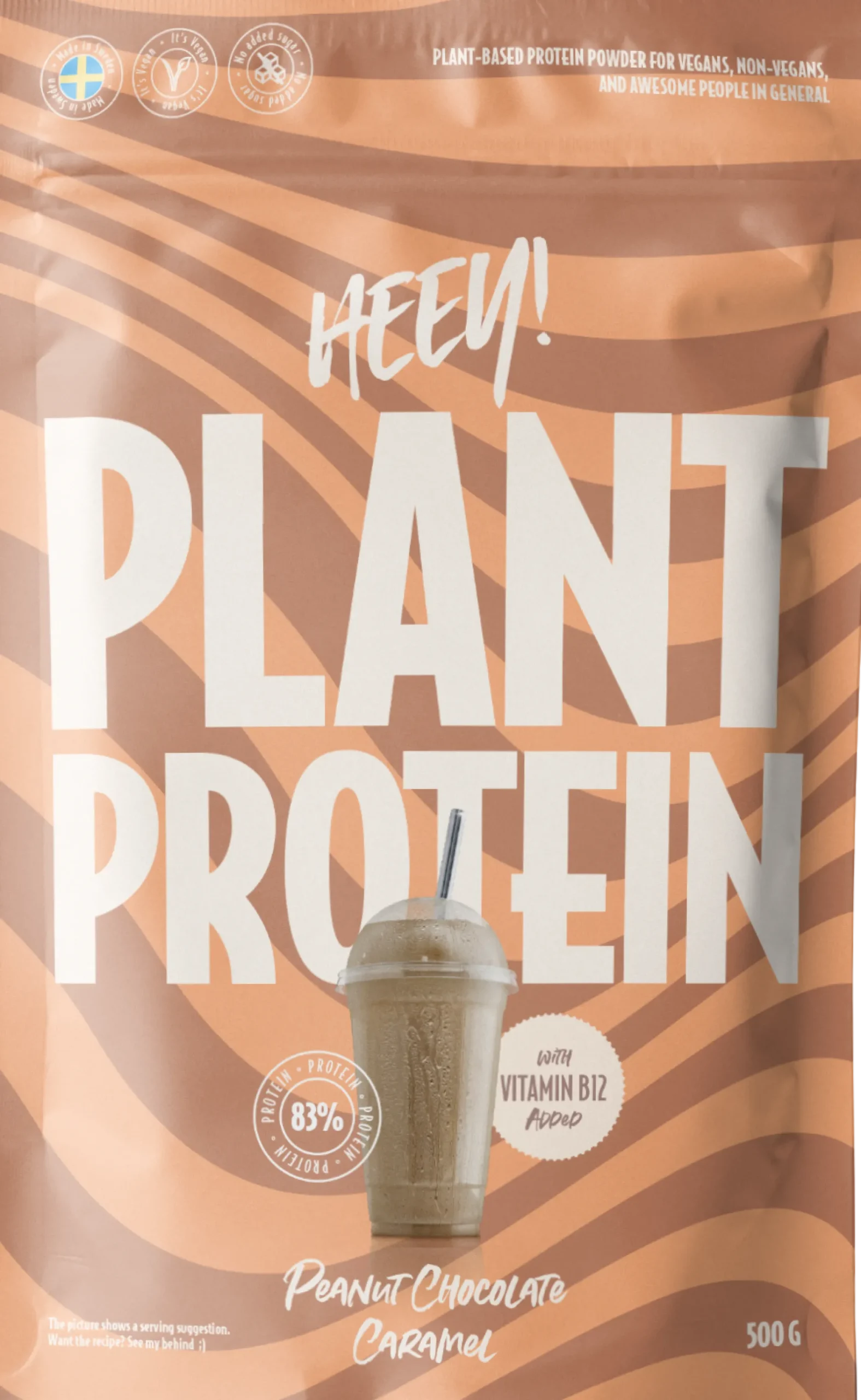 Heey! Veganskt Protein Jordnöt Choklad Karamell 500g
