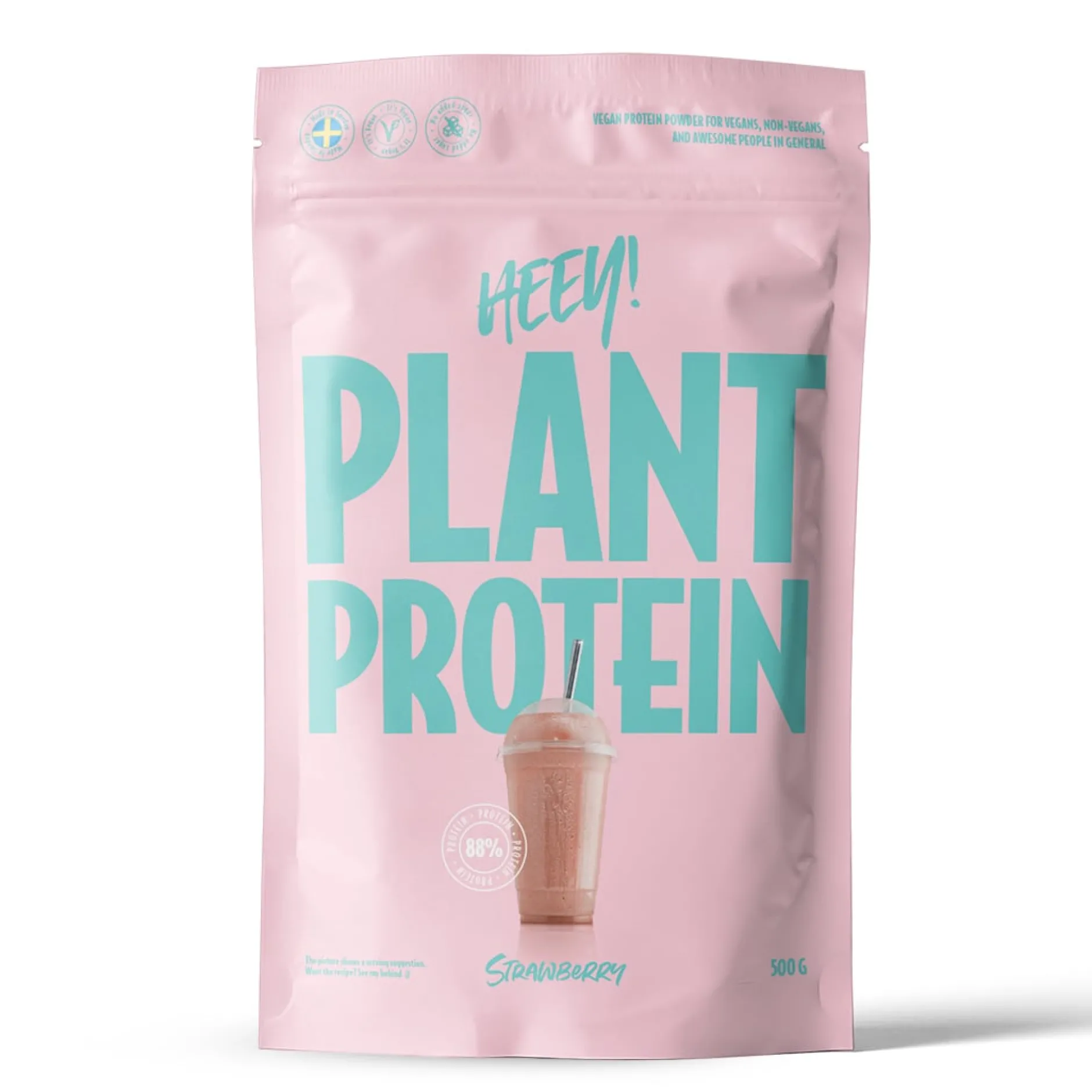 Heey! Veganskt Proteinpulver Jordgubb 500 g