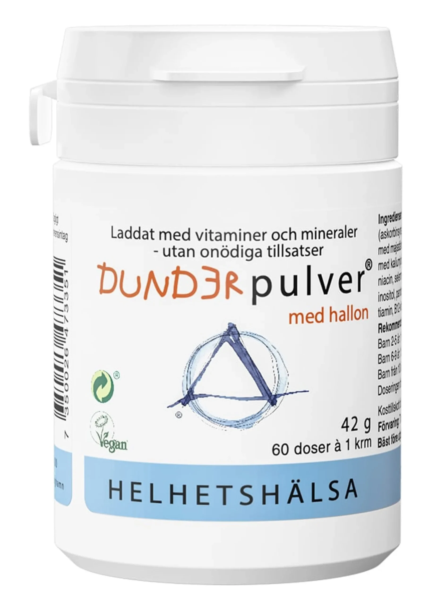 Helhetshälsa Dunderpulver Barnvitamin 60 doser à 1 kryddmått
