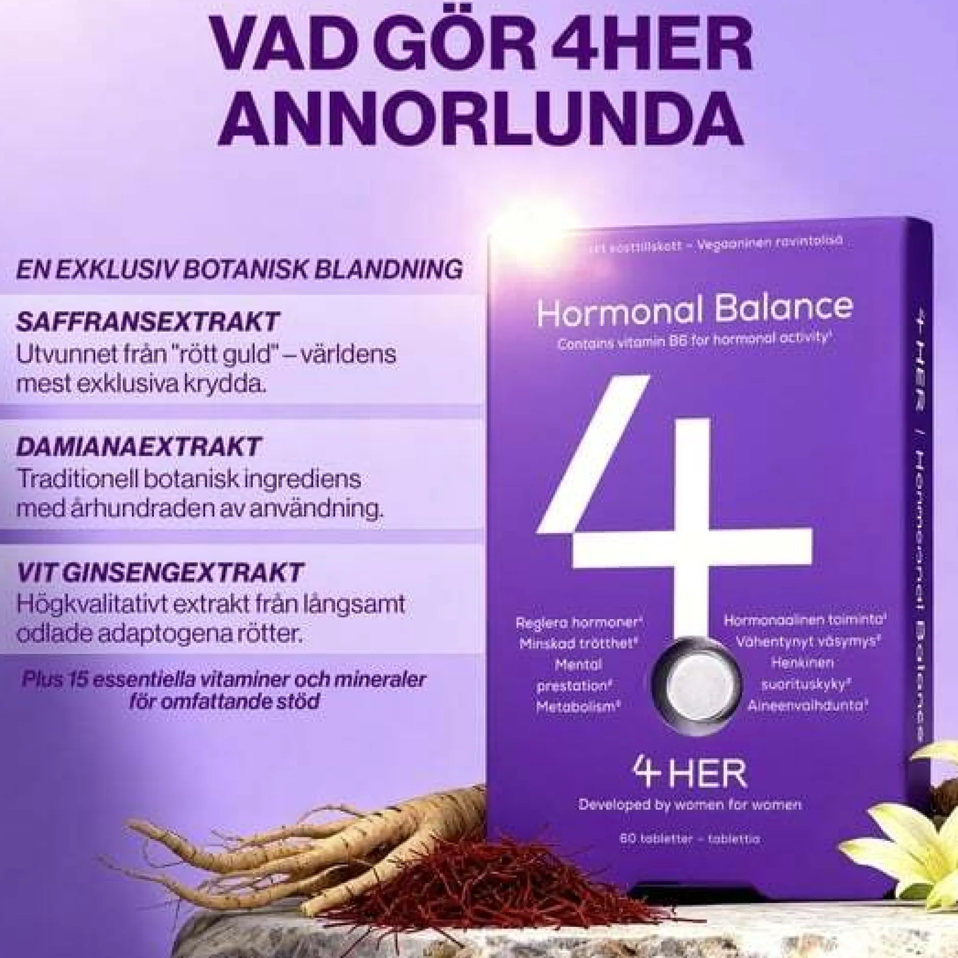 4Her Hormonal Balance Kosttillskott 60 tabletter