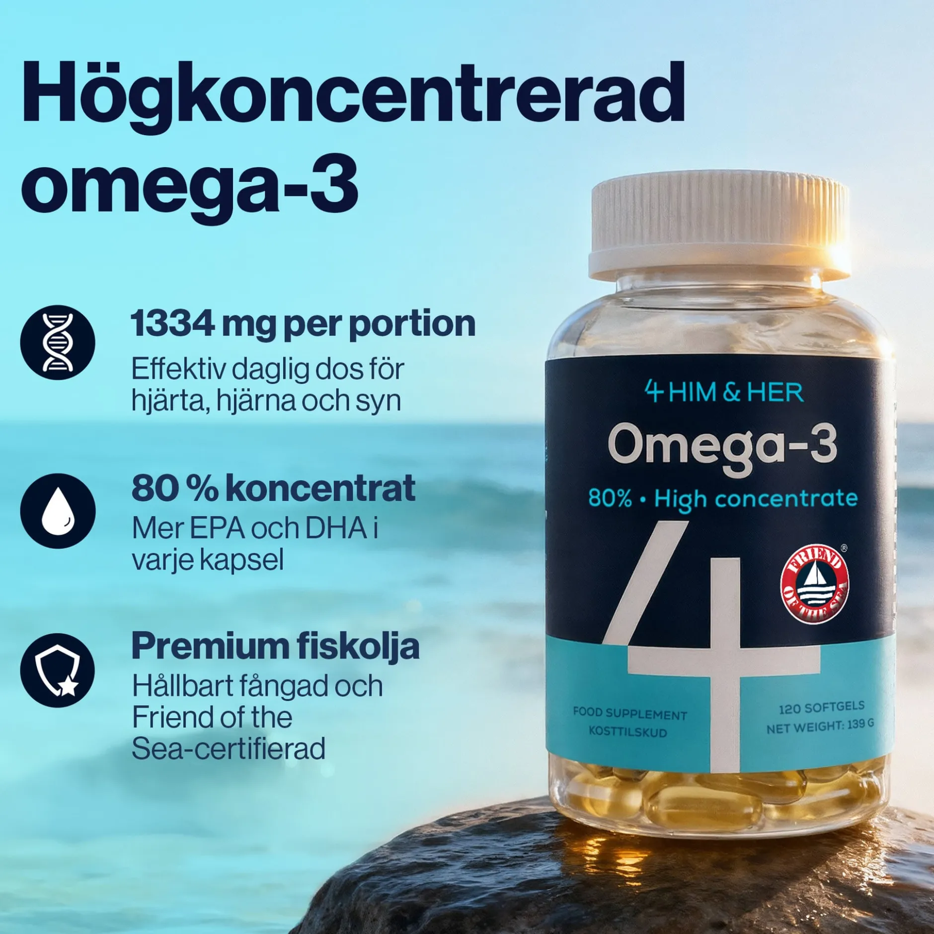 4Him & Her Omega-3 80% 120 st