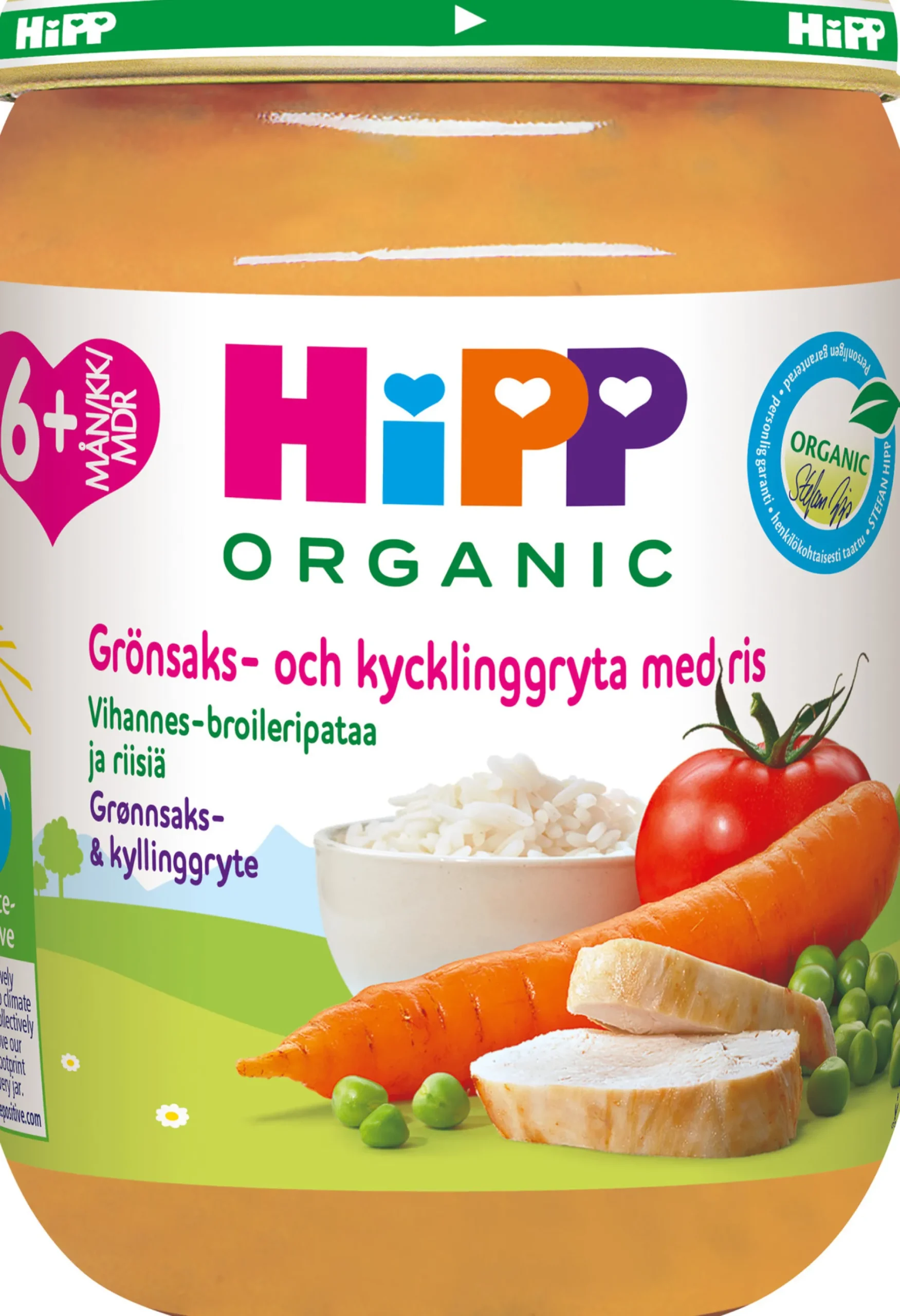HiPP Grönsaks- och kycklinggryta med ris 6+ månader 190g