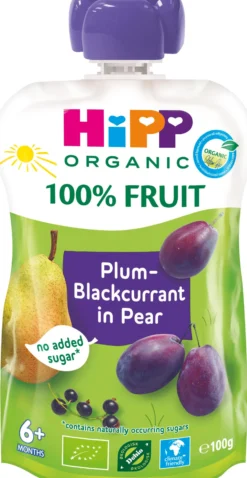 HiPP Klämmis Päron Plommon & Svartvinbär 100g