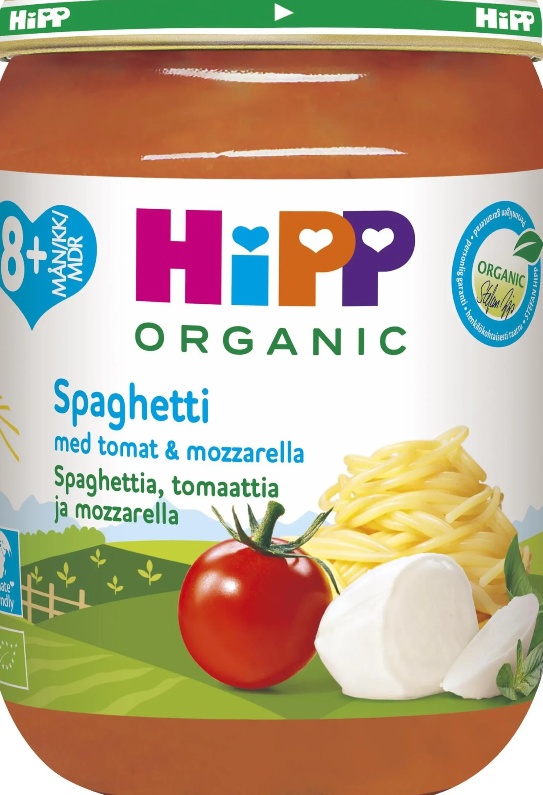 HiPP Spagetti, tomat och mozzarella 8+ månader 190g