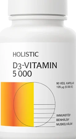 Holistic D3-vitamin 5000 (125 µg) 90 vegetabiliska kapslar