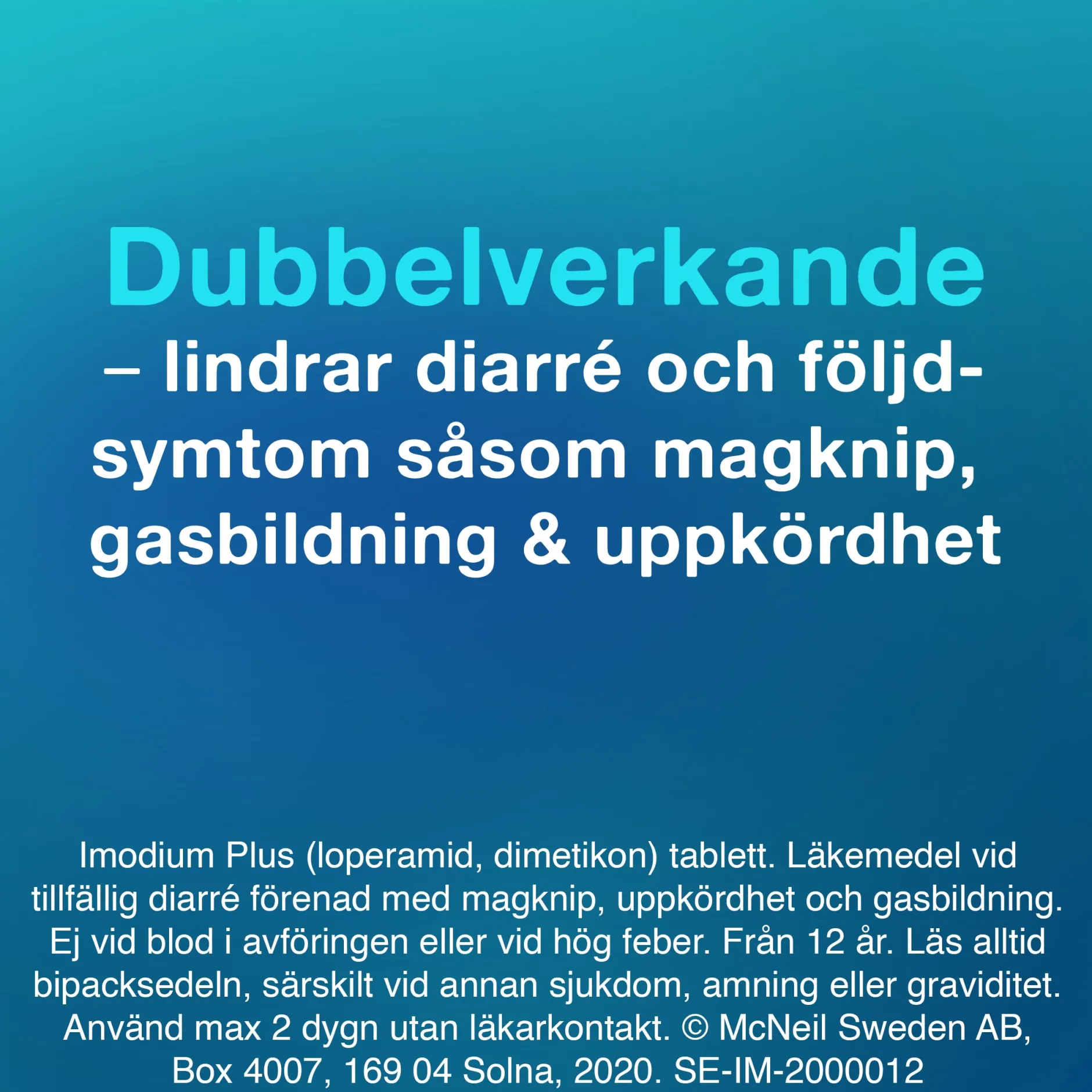 Imodium Plus 2mg/125mg tabletter, 12st