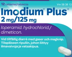 Imodium Plus 2mg/125mg tabletter, 12st