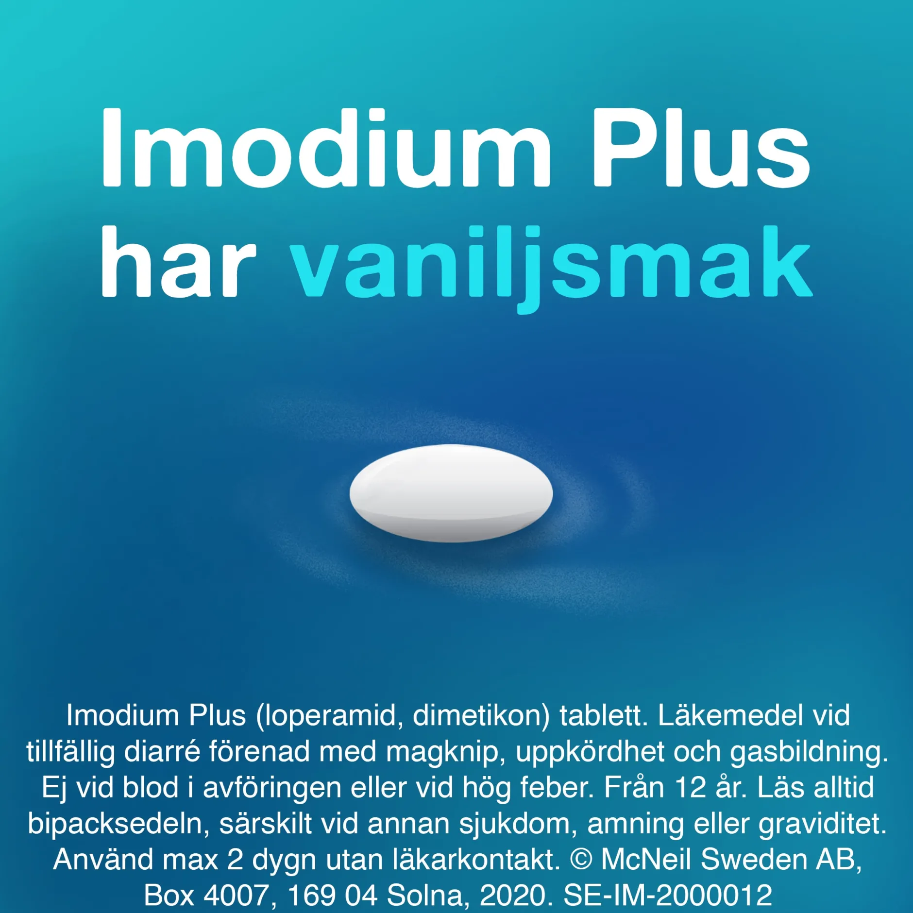 Imodium Plus 2mg/125mg tabletter, 12st