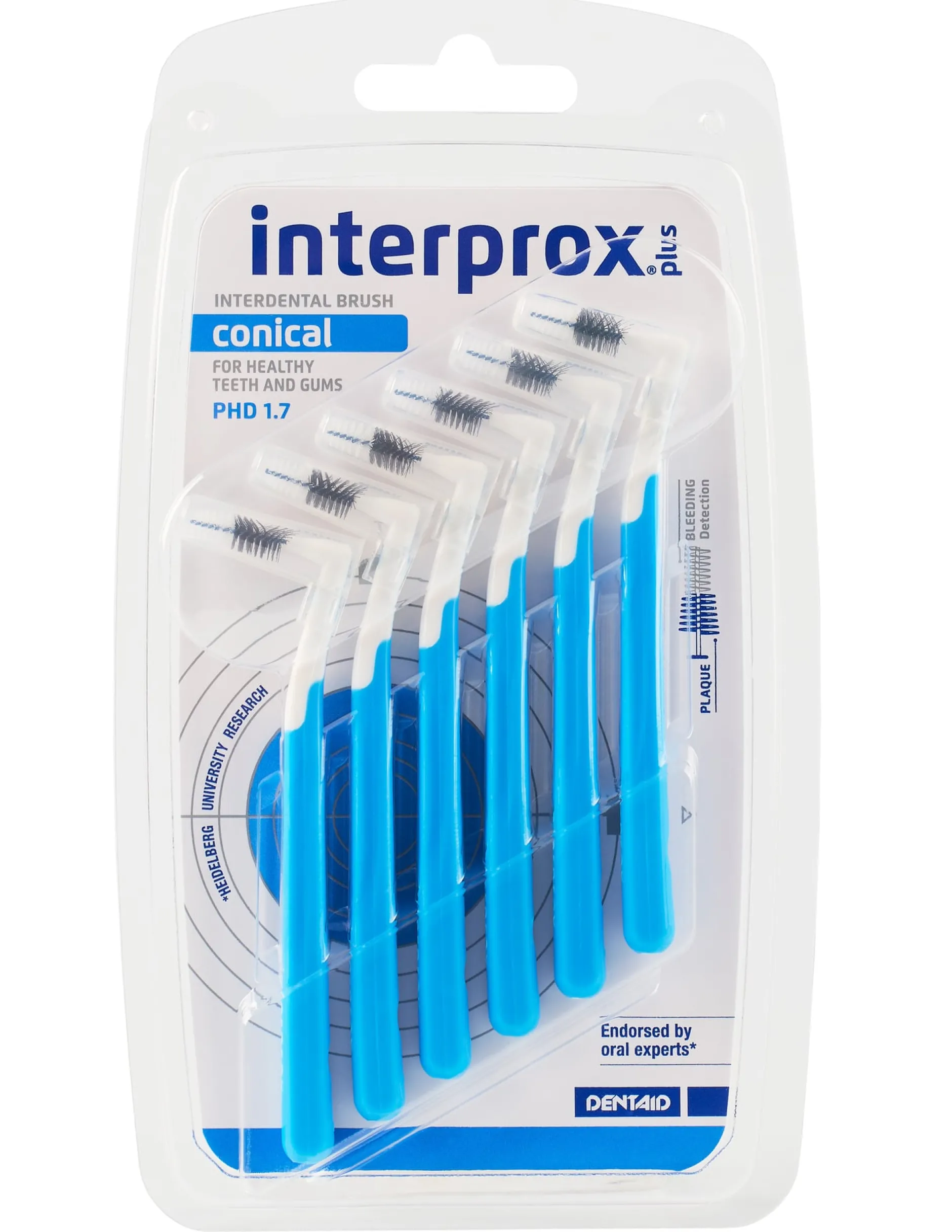 Interprox Vinkel Plus Conical Mellanrumsborste Blå 0,8 mm 6 st