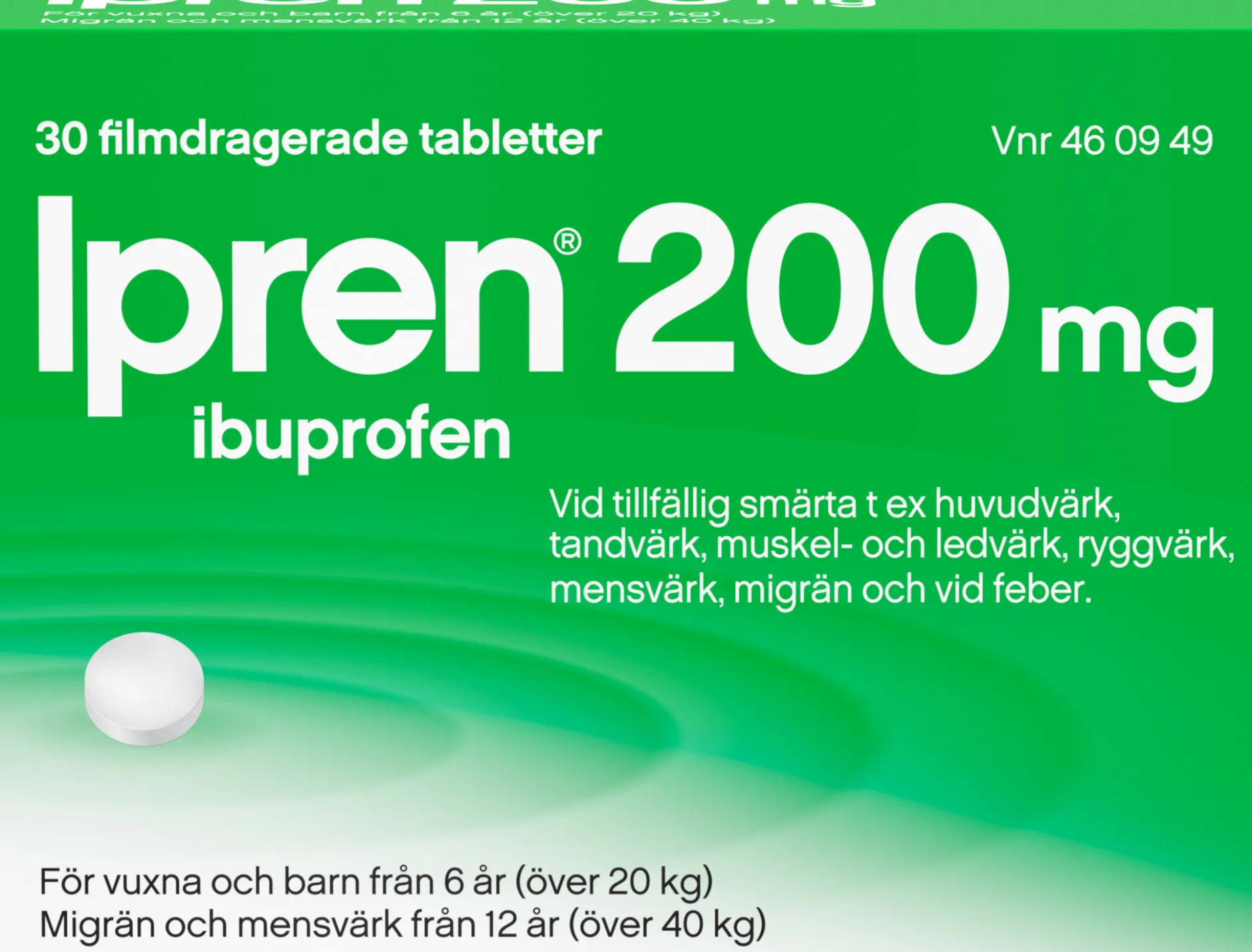 Ipren 200mg Ibuprofen 30 tabletter
