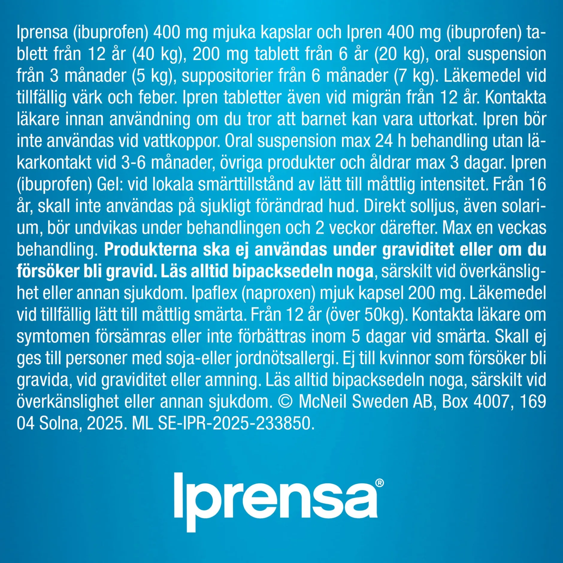 Iprensa 400mg Ibuprofen 20 mjuka kapslar