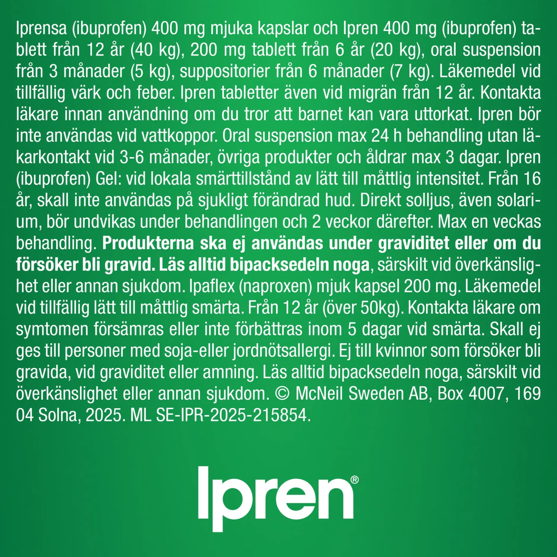 Ipren suppositorium 60mg 10 suppositorier