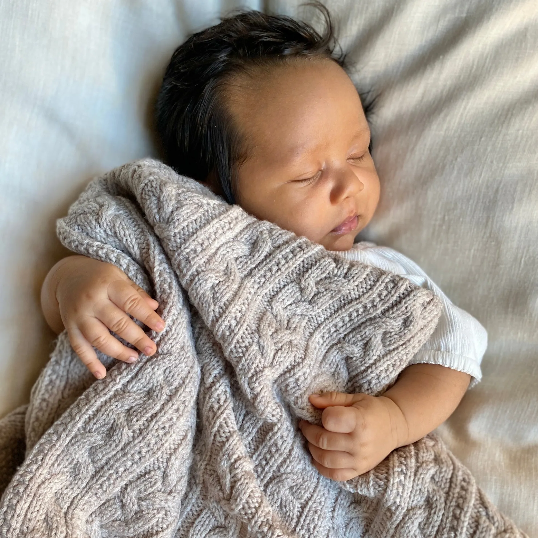 Jack o Juno Knitted Merino Wool Blanket Oatmeal