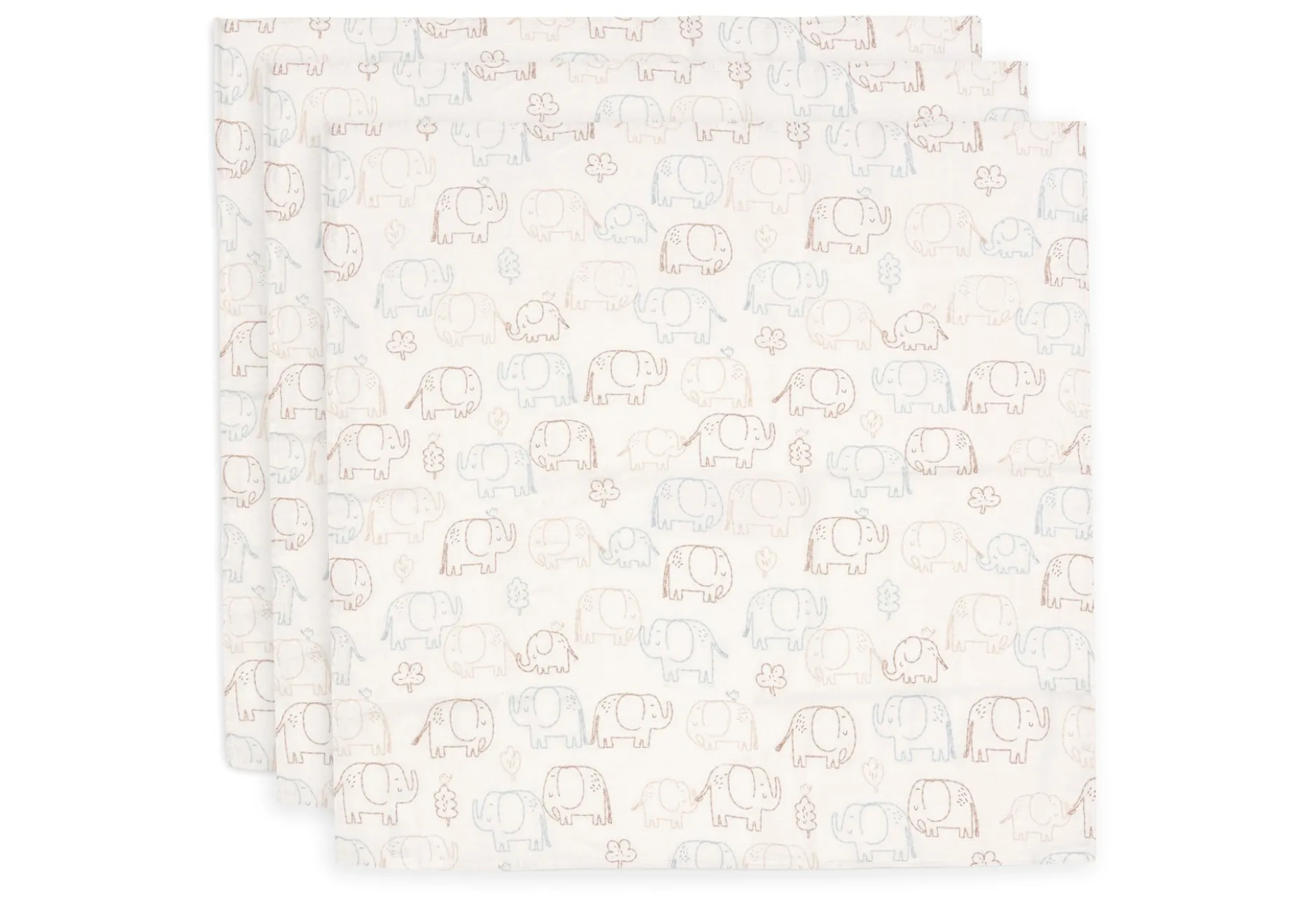 Jollein Muslinfilt 70x70 cm Elephant Tales 3 st