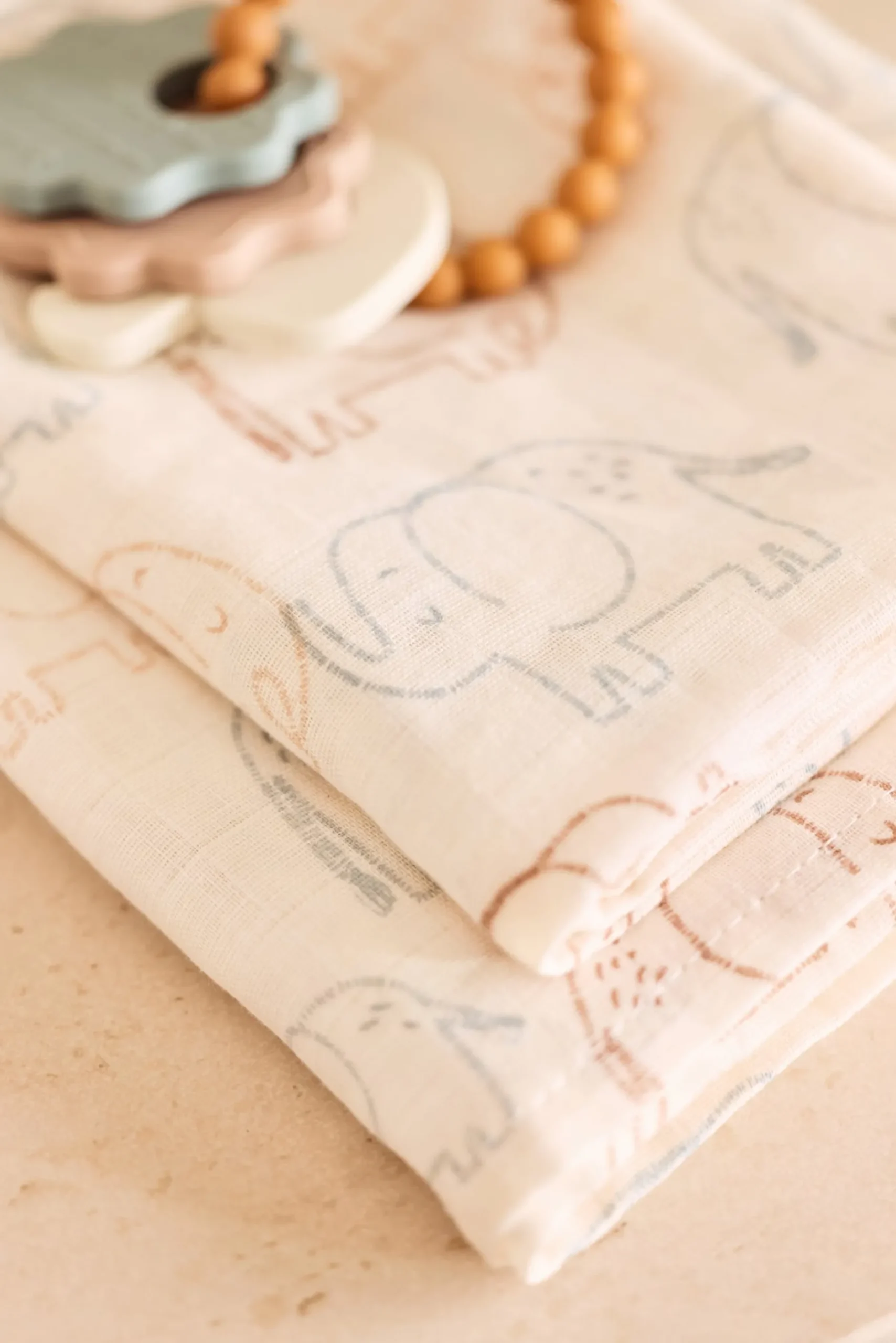 Jollein Muslinfilt 70x70 cm Elephant Tales 3 st