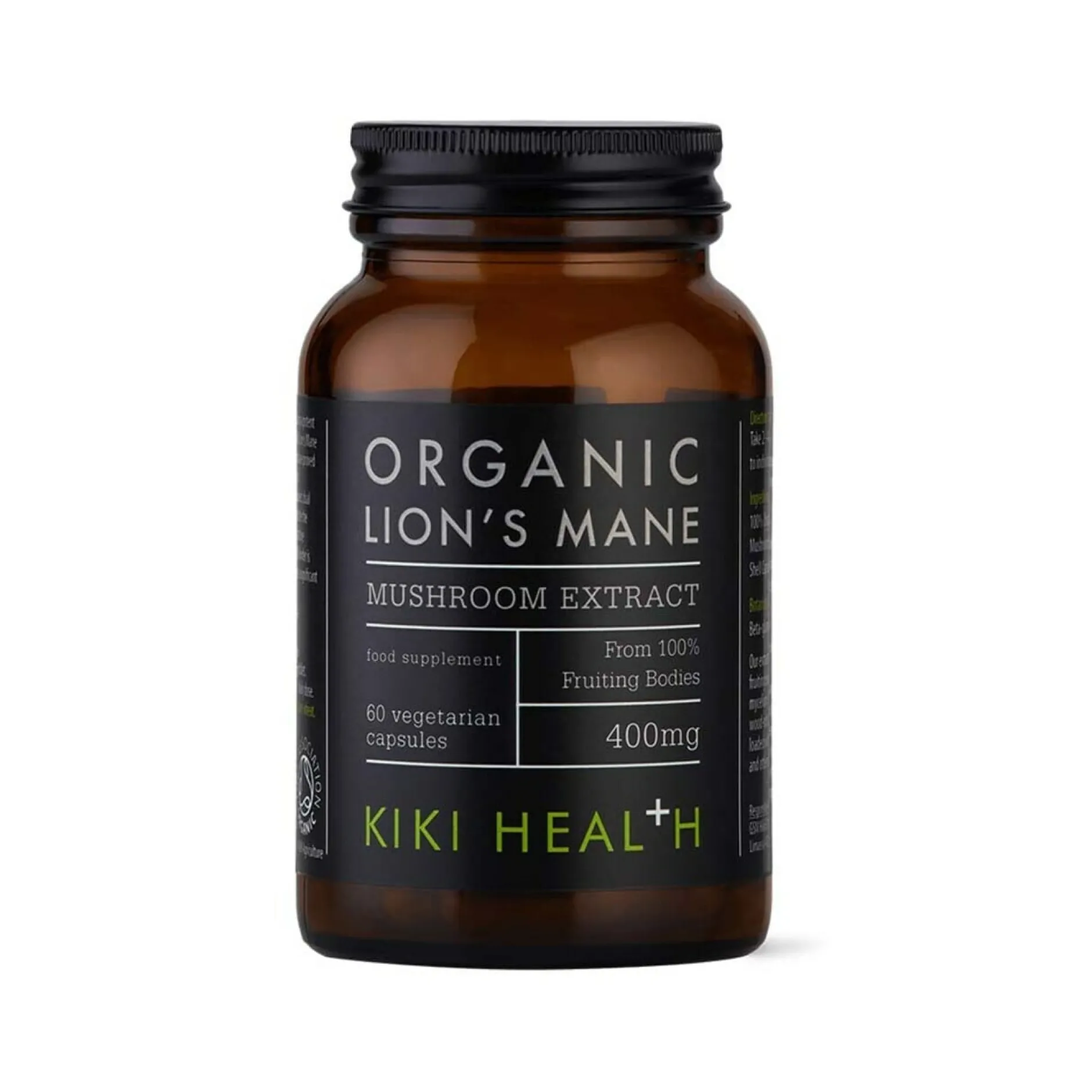 Kiki Health Organic Lion's Mane Extract Mushroom 60 kapslar