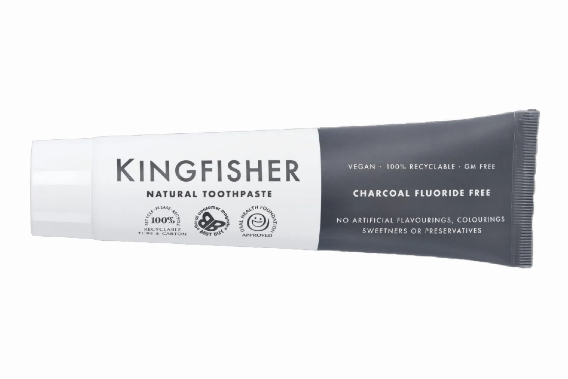 Kingfisher Whitening CharcoalTandkräm Utan Fluor 100 ml