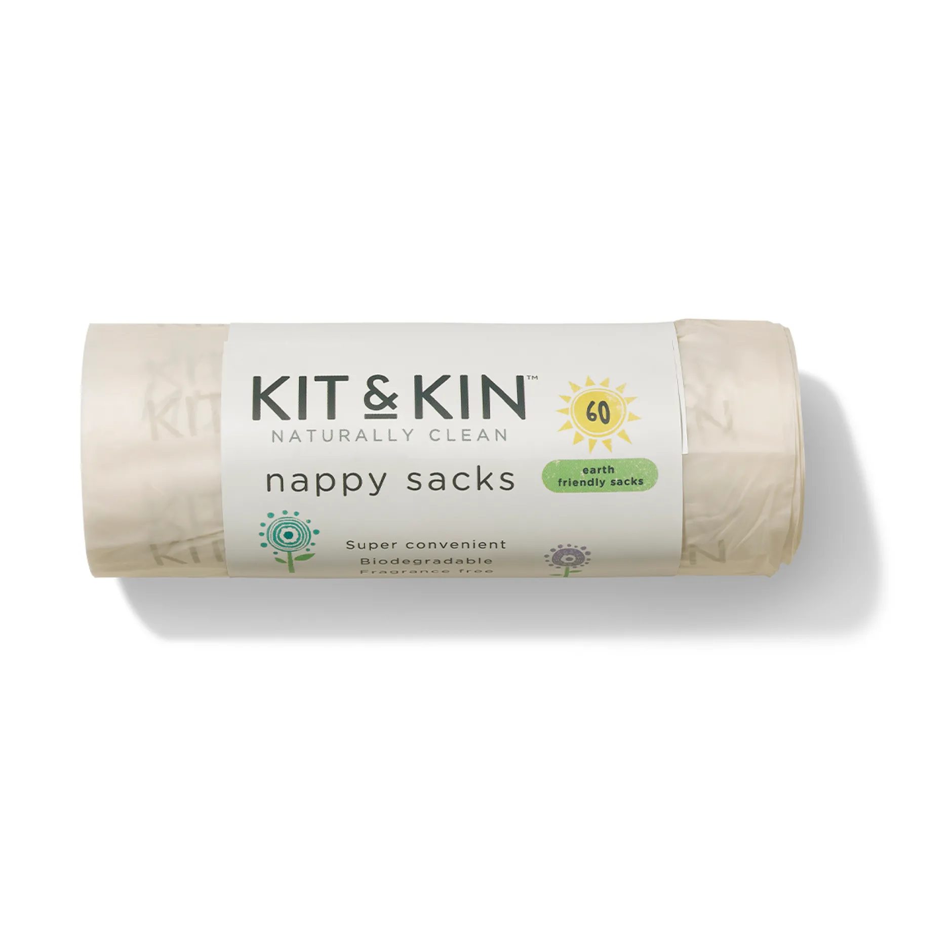 Kit & Kin Biologiskt Nedbrytbara Blöjpåsar 60 st