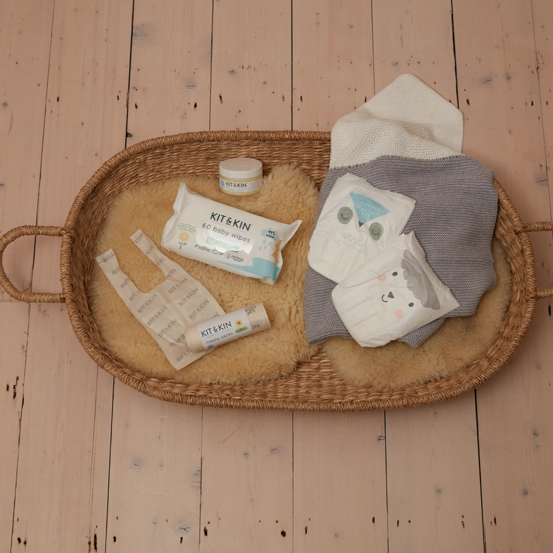 Kit & Kin Biologiskt Nedbrytbara Blöjpåsar 60 st