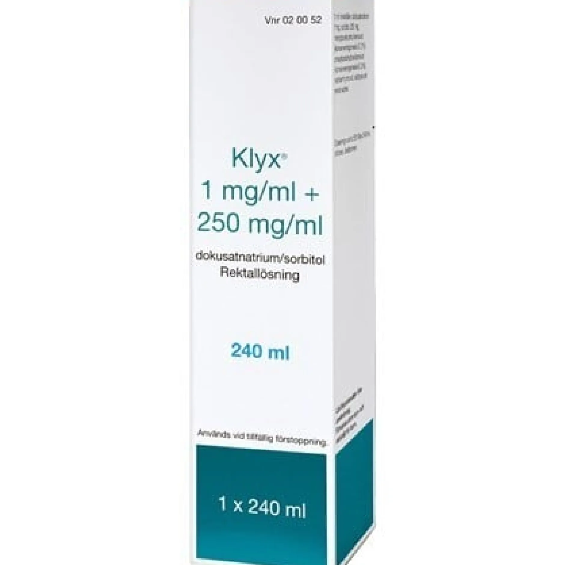Klyx rektallösning 1mg/ml+250mg/ml 240 ml