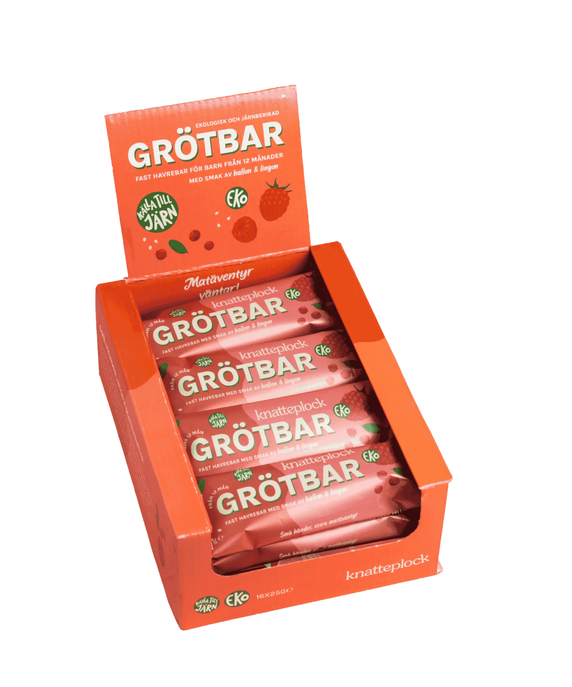 Knatteplock Grötbar Hallon & Lingon 16 st