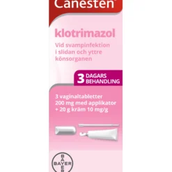 Kombinationsförpackning Vaginaltabletter 200 mg 3 st +20 g Kräm 10 mg/g