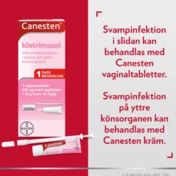 Kombinationsförpackning Vaginaltablett 500 mg 1 st + 20 g Kräm10 mg/g